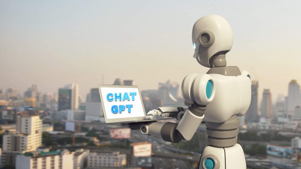 Un robot chatea con la Inteligencia Artificial CHAT GPT